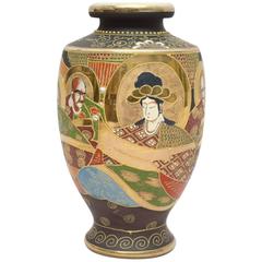 Antique Japanese Satsuma Moriage Vase, circa 1920