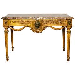 18th Century Italian Console Table with Stone Top