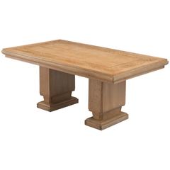 Art Deco Extendable Dining Table in Cerused Oak