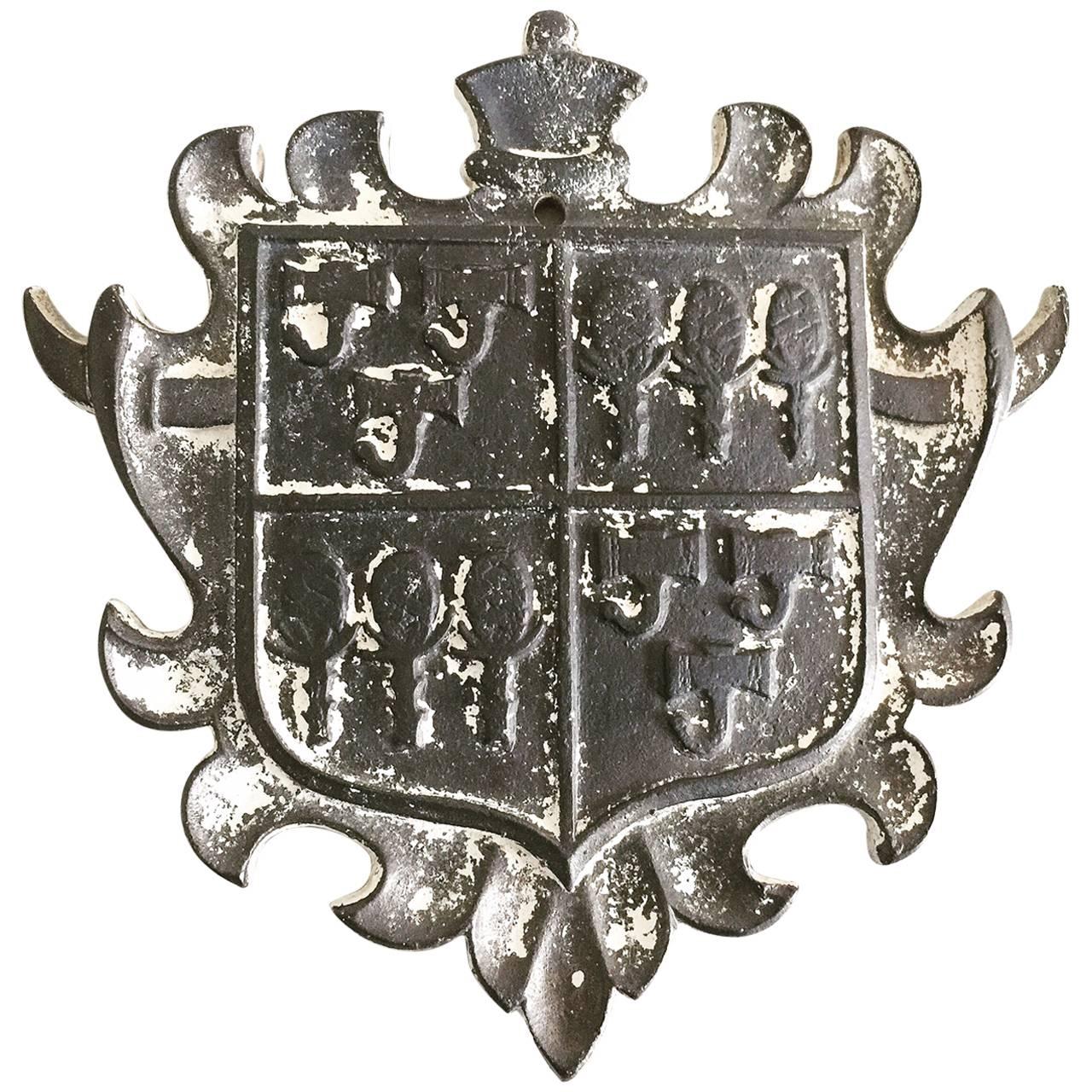 Vintage Cast Iron Coat of Arms Shield
