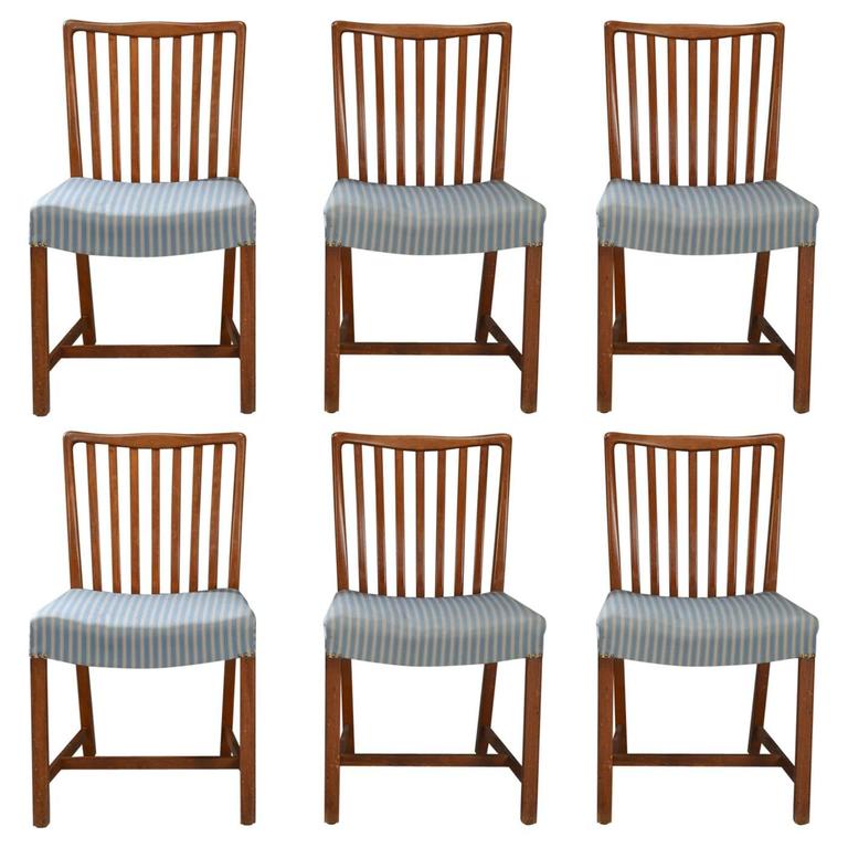 Set of Six Dining Chairs Made of Cuban Mahogany For Sale at 1stdibs