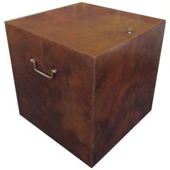 Unusual Burl Wood LP or Record Storage Box by Directional for Calvin Furniture