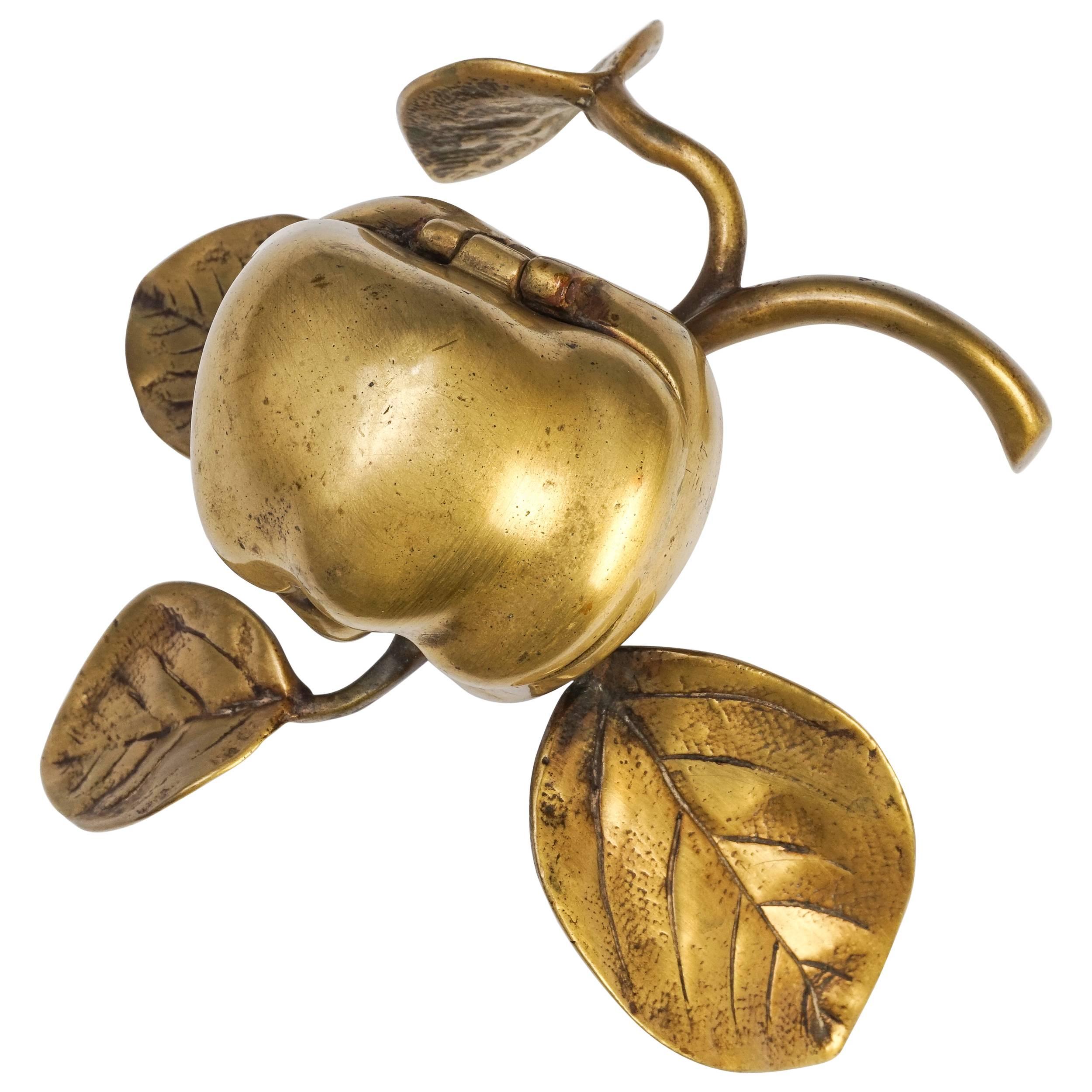 Art Nouveau Bronze Apple Trinket Box