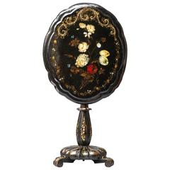 19th Century English Victorian Papier Mâché Tilt-Top Table 4