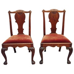 George II Pair of Irish Walnut Side Chairs