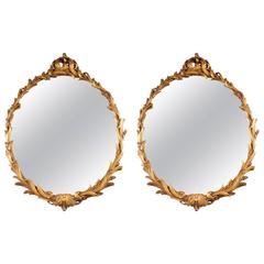 Pair of Rococo Style Giltwood Mirrors