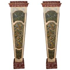 Pair of Faux Marble Trompe L'oeil Pedestals 4
