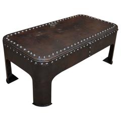 Industrial Rivted Iron Coffee Table, circa 1900
