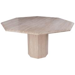 Antique Early 20th Century European Octagonal Marble Table