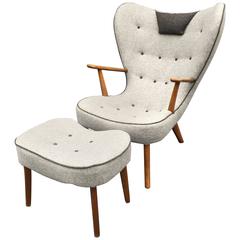 Early Original Pragh Armchair and Footstool by Acton Schubell and Ib Madsen 7