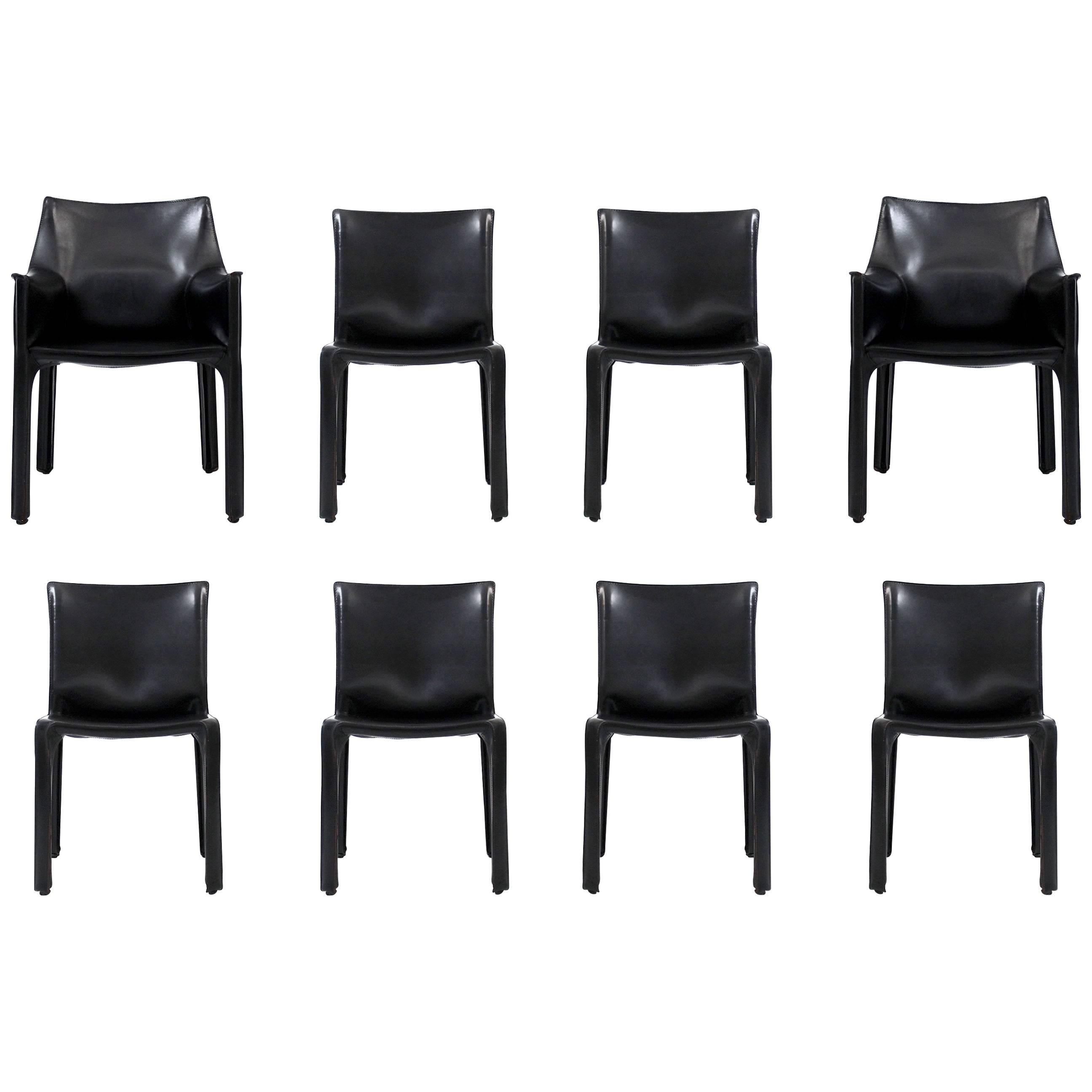 Eight CAB Dining Chairs by Mario Bellini for Cassina