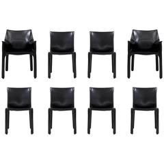 Eight CAB Dining Chairs by Mario Bellini for Cassina