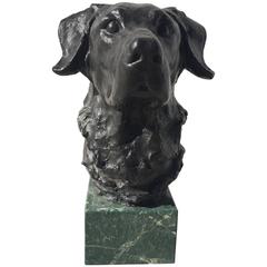 Bronze Sculpture of Labrador Head 2