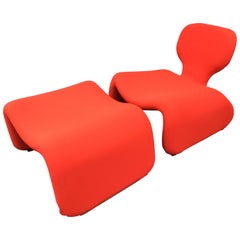 Djinn Chair and Ottoman by Olivier Mourgue for Airborne