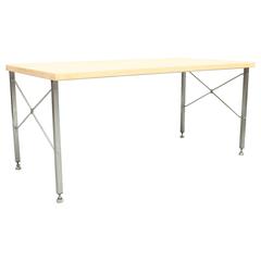 Oak and Steel Desk / Working Table by Hans Wegner for Johannes Hansen