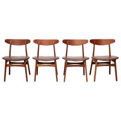 Hans J. Wegner Set of Four Ch30 Danish Dining Chairs for Carl Hansen and Son