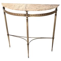 Vintage Brass and Marble Console Table, 1950s