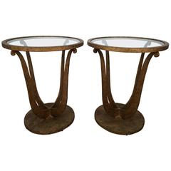 Pair of Art Deco Style Lyre Side Tables