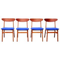Mid-Century Modern Set of Four Farstrup Danish Design Dining Chairs Model 210