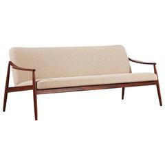 Beautiful Hartmut Lohmeyer Three-Seat Teak Sofa for Wilkhahn, 1950s