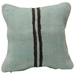 Acqua Blue Stripe Turkish Modern Double-Sided Pillow