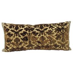 18th Century Silk Brown Velvet Bolster Decorative Pillow 4