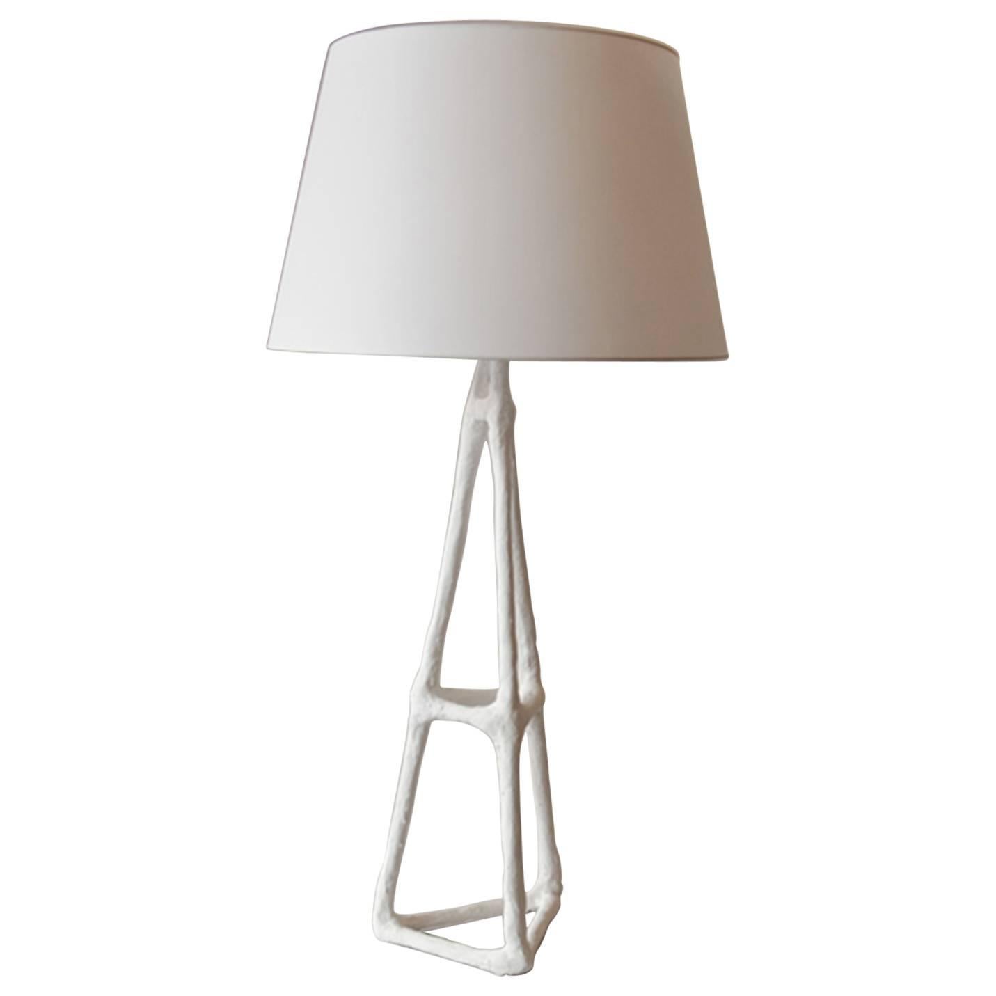 Artifex Handmade Plaster Solid Firm Coated Finish Table Lamp For Sale