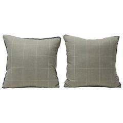 Paire de vieux oreillers décoratifs double face Loro Piana en cachemire