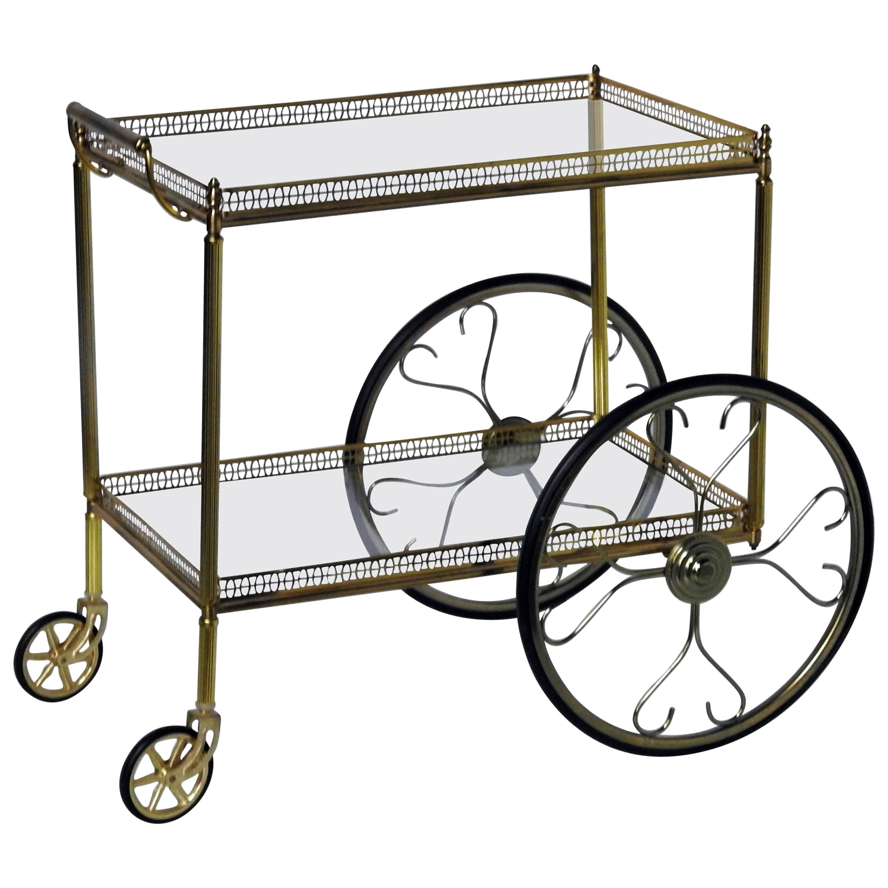 French Modern Design Rolling Bar Cart For Sale