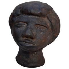 Antique Cast Iron Portrait Bust