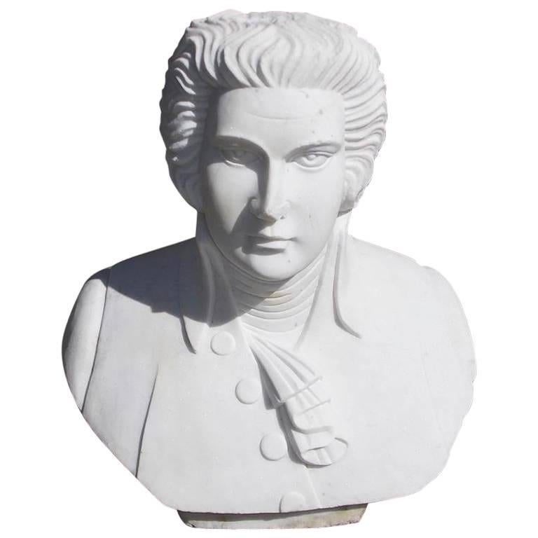 Busto inglés de mármol de Ludwig Van Beethoven, circa 1880