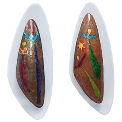 Paolo De Poli Enamel Sconce, Italy, 1954, Set of Two