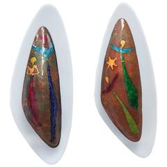 Paolo De Poli Enamel Sconce, Italy, 1954, Set of Two