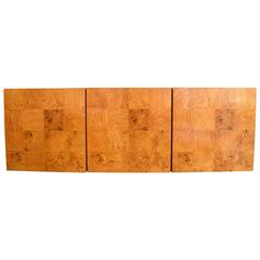 Milo Baughman Wall-Mounted Burl Wood Cabinet 3