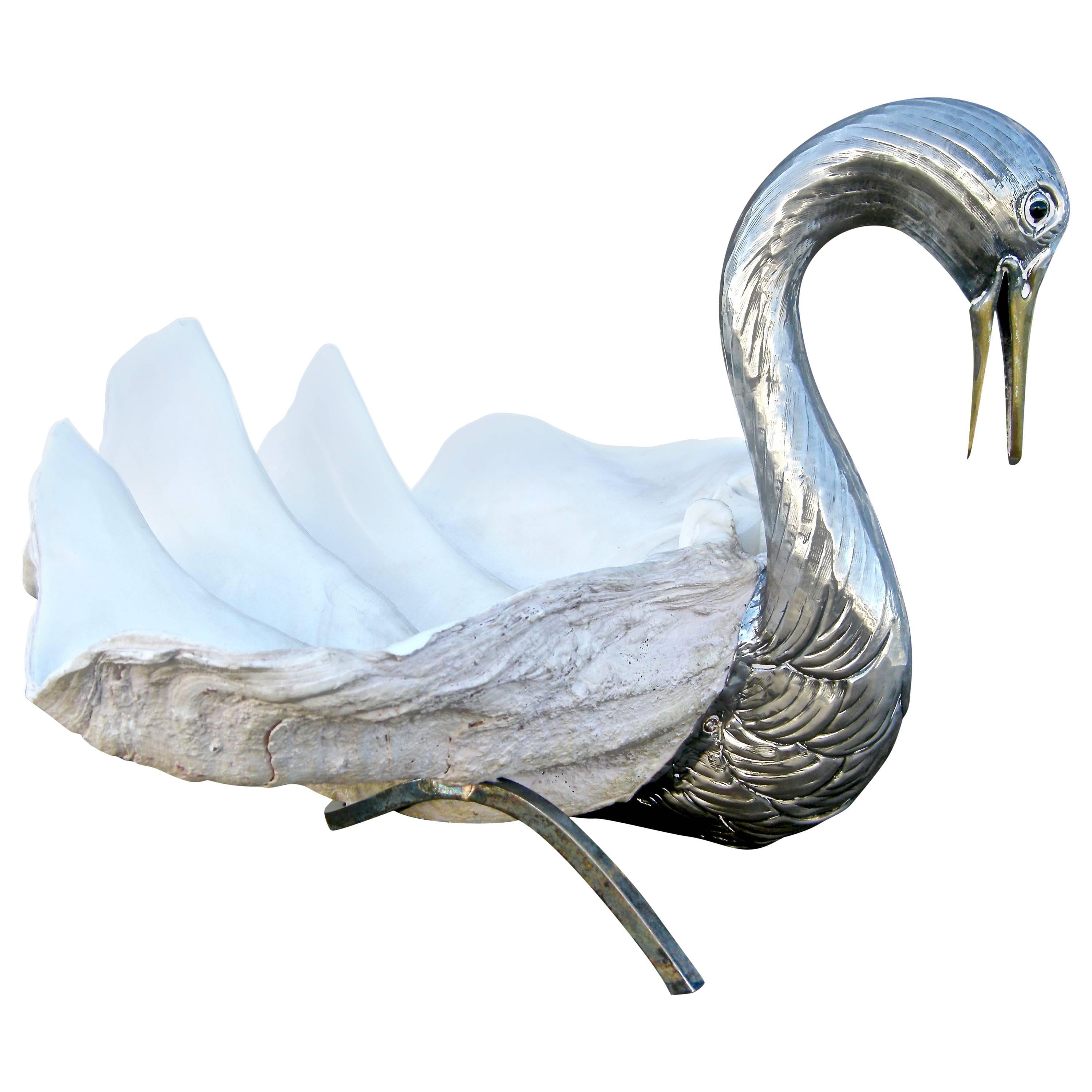 Modernistic Clam Shell Swan For Sale