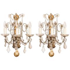 19th Century, Italian Genovese Wood Carved Gilt Sconces