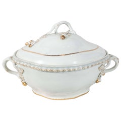 First Period Worcester Porcelain Tureen Made in England circa 1770