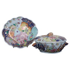 Mottahedeh Tobacco Leaf Tureen and Platter