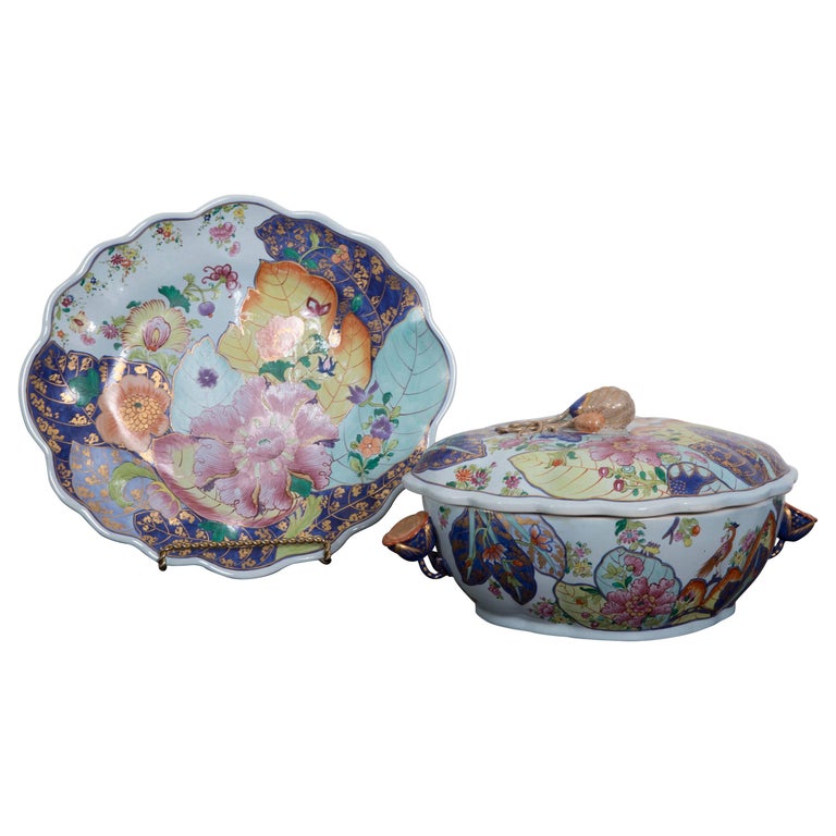 mottahedeh tobacco leaf tureen Mottahedeh Tobacco Leaf Tureen and Platter