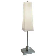 Tapered White Glass Ball Table Lamp