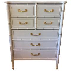 Stunning Henry Link Lacquered Faux Bamboo Chest