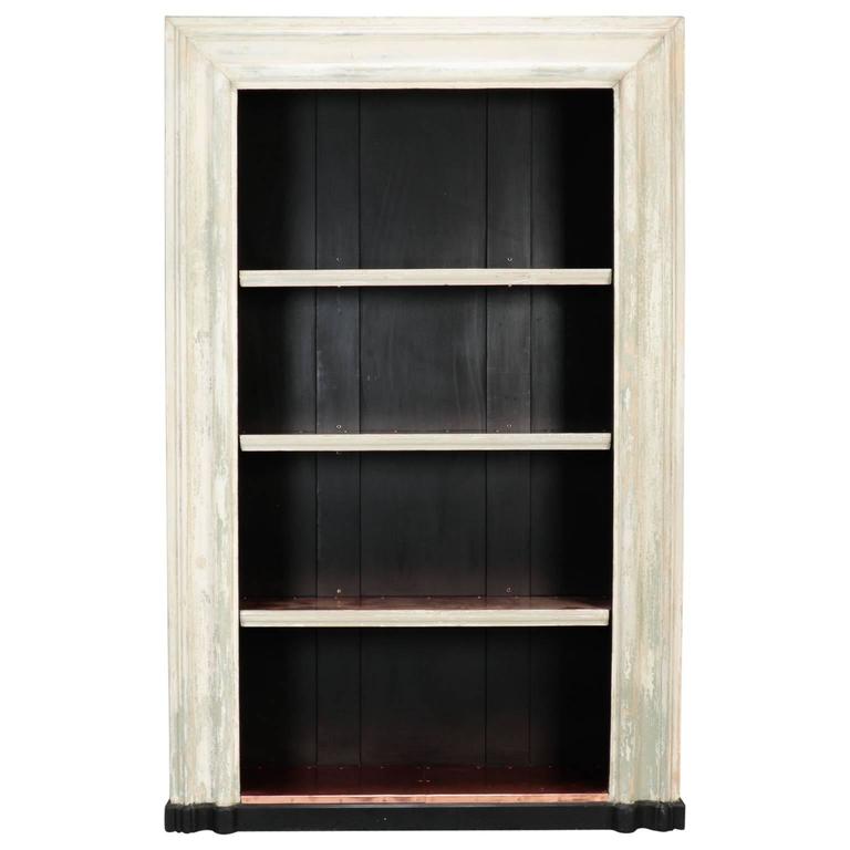 19th Century Door Frame Bookcase with Copper Lined Shelves For Sale at 