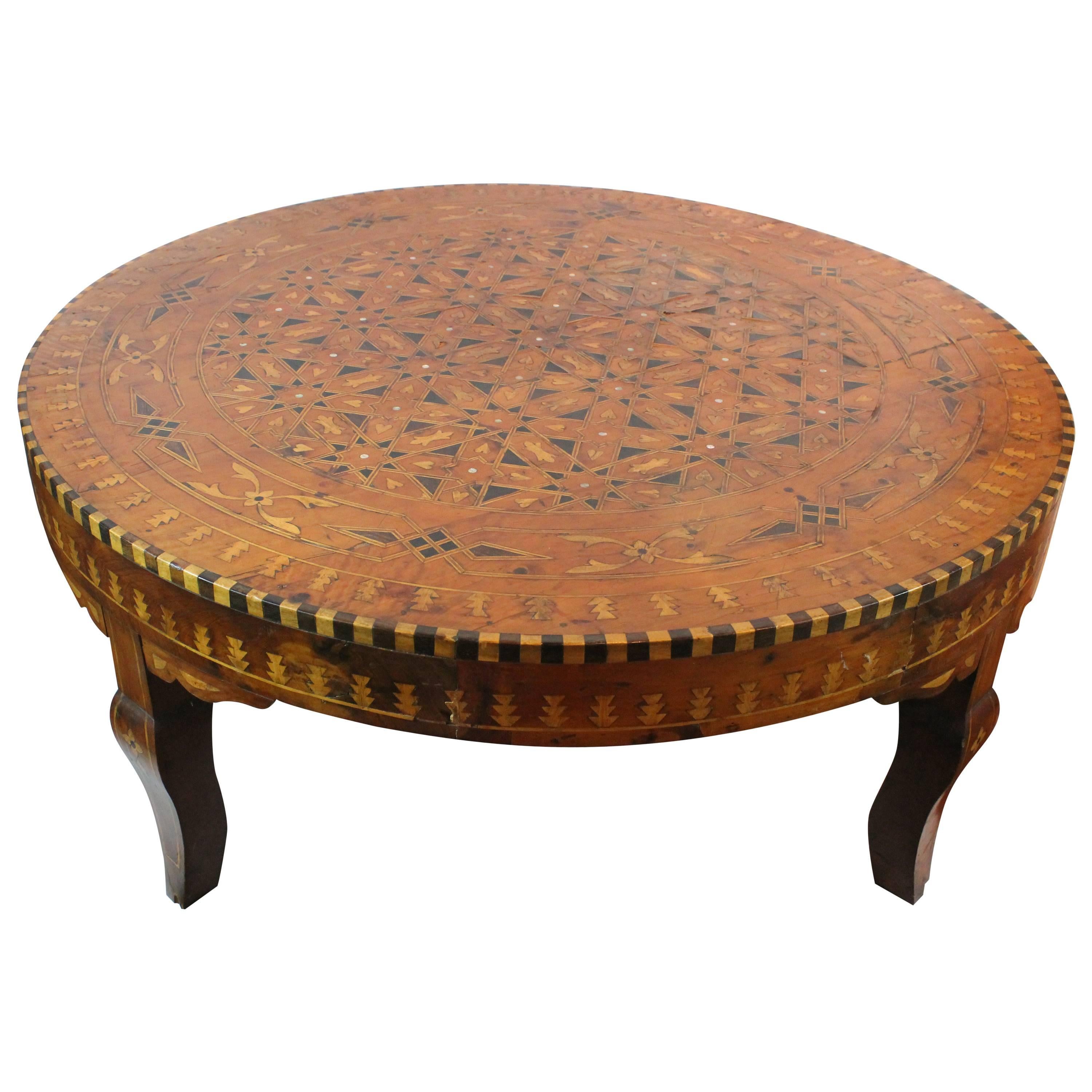 Moroccan Marquetry Low Table For Sale