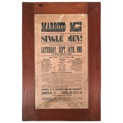 Antique Baseball Baseball Game Poster, 1901