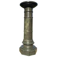 Late 19th Century Pedestal in Italian Spinach Marble, Rotating Top