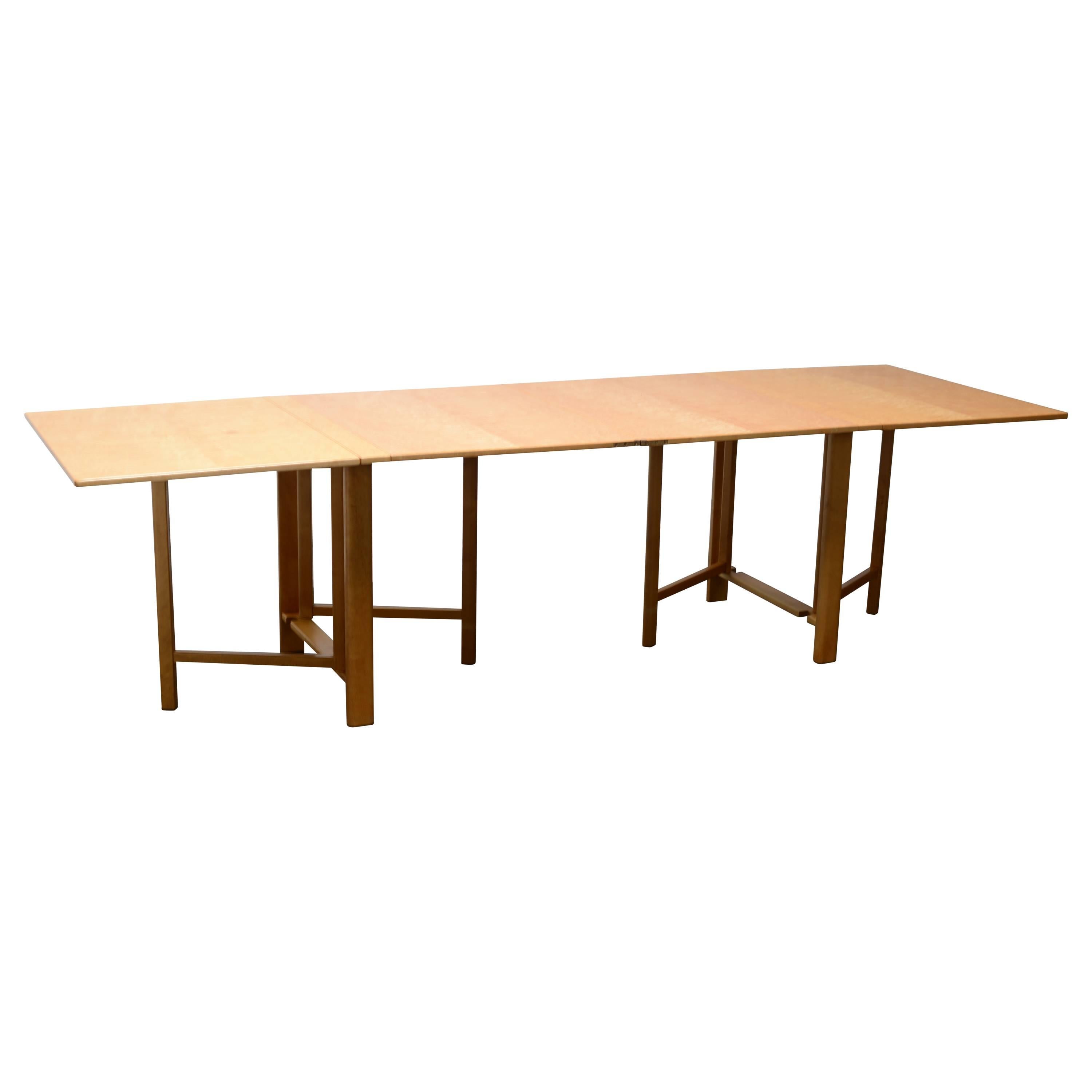 Bruno Mathsson, Maria Flap Folding Table, Beechwood Made in Sweden in 1960 For Sale