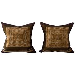 Bronze Ribbon Embroidered Cushion