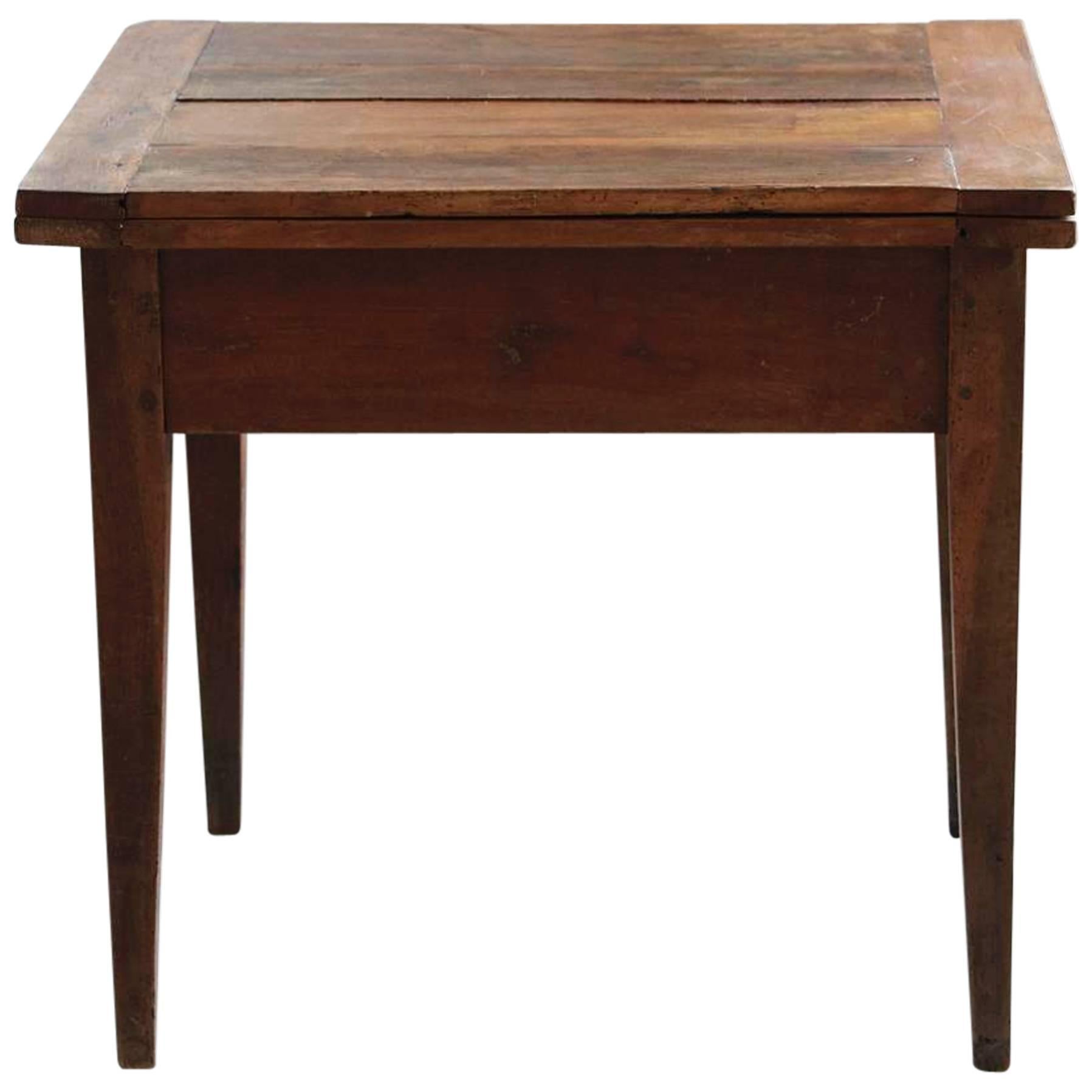 Late 19th Century Card Table with Folding Top and Turnable Mechanism