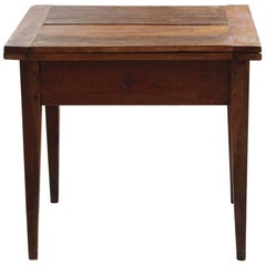 Late 19th Century Card Table with Folding Top and Turnable Mechanism