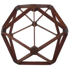Mid-Century Wood Molecule Sphere Sculpture 1